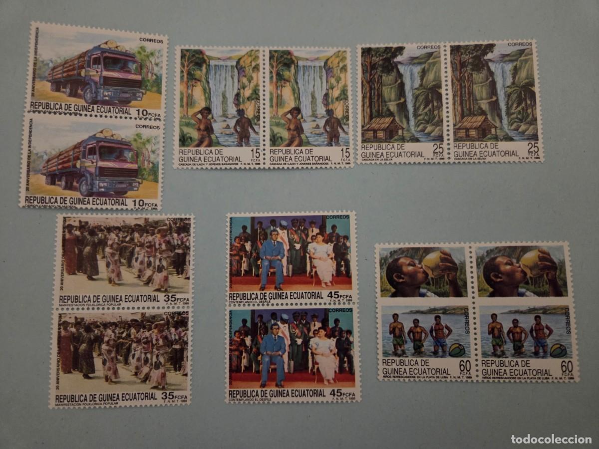 Timbres: bloque seis parejas de sellos de Republica de Guinea Ecuatorial de 1989