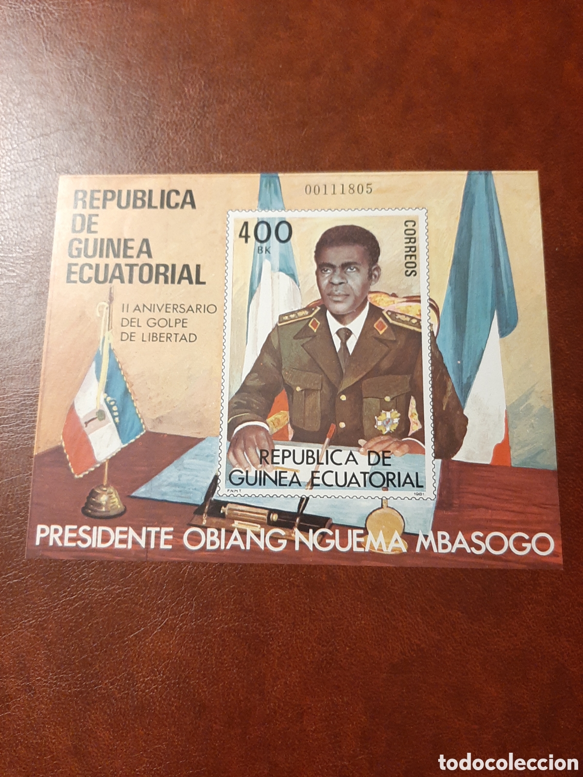 Sellos: Rep&uacute;blica de GUINEA ECUATORIAL. Aniversario Golpe de Libertad. A&ntilde;o 1981.