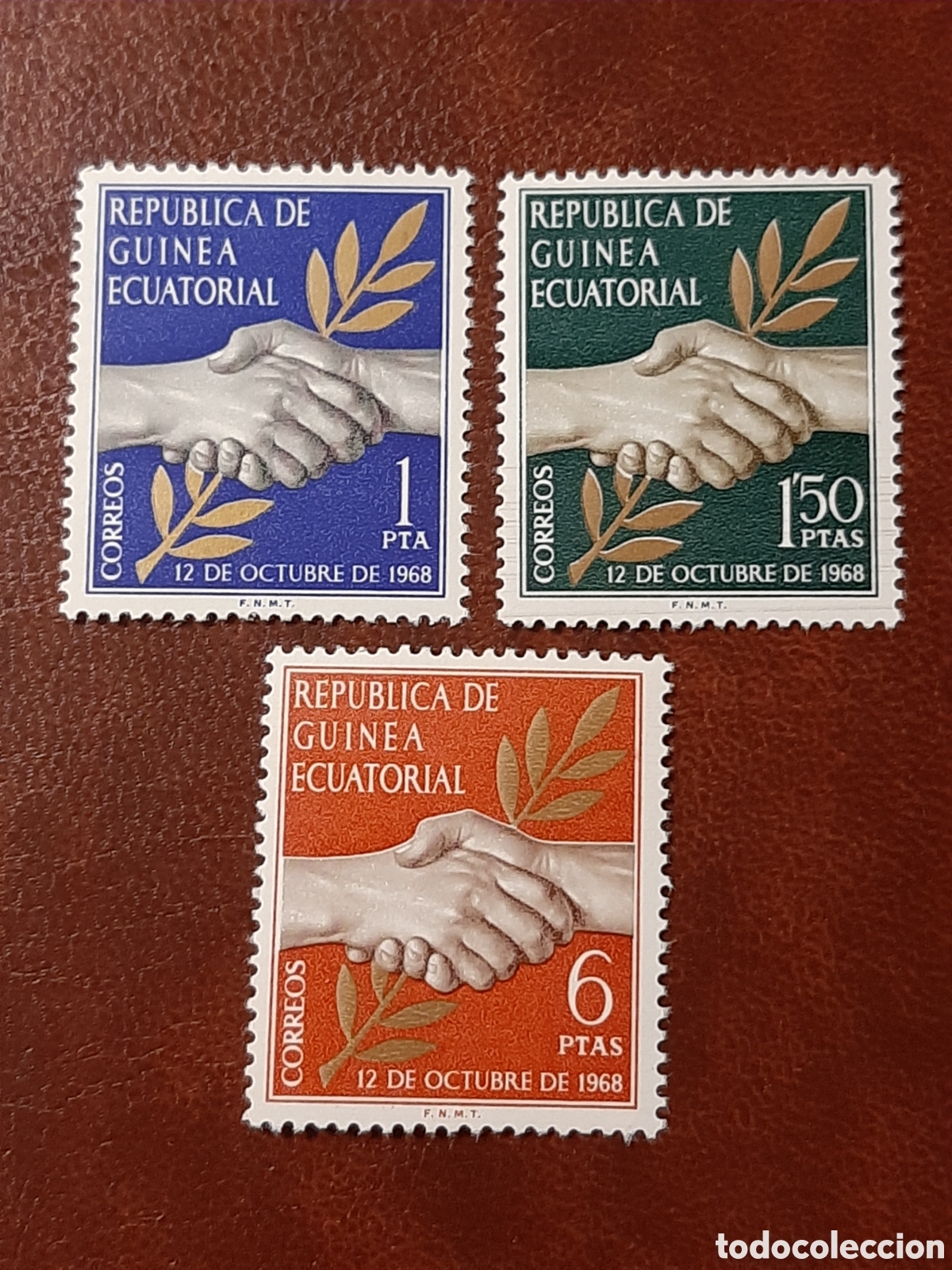Sellos: Republica GUINEA ECUATORIAL. D&iacute;a de la Independencia. A&ntilde;o 1968.