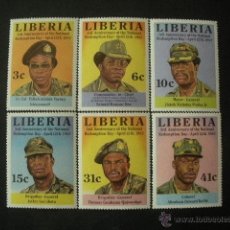 Sellos: LIBERIA 1983 IVERT 962/7 *** 3º ANIVERSARIO DEL DIA DÍA DE REDENCIÓN DEL PUEBLO - JEFES MILITARES