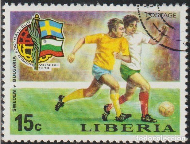 Sellos: Liberia 1974 Scott 680 Sello º Deportes Futbol Football World Cup Germany Suecia-Bulgaria Michel 926 - Foto 1 - 235708175