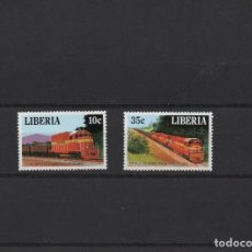 Selos: SERIE COMPLETA NUEVA DE LIBERIA DE 1988. TEMA TRENES.. Lote 242846800