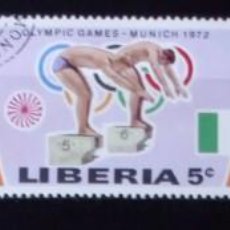 Sellos: LOTE 3 SELLOS LIBERIA MUNICH 1972 (MATASELLADOS)