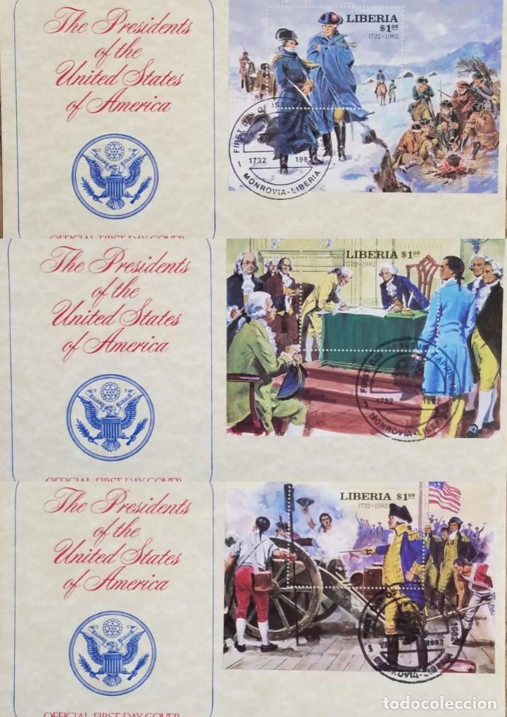 J) 1982 LIBERIA, THE PRESIDENT OF THE UNITED STATES OF AMERICA, SET OF 3 FDC (Sellos - Extranjero - África - Liberia)