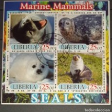Sellos: LIBERIA 2005 SHEET USED MNH FAUNA MAMIFEROS SEALS FOCAS PHOQUES FOCHE SEEHUNDE MARINE LIFE. Lote 361672345