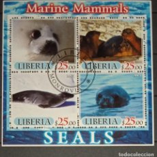 Sellos: LIBERIA 2005 SHEET USED MNH FAUNA MAMIFEROS SEALS FOCAS PHOQUES FOCHE SEEHUNDE MARINE LIFE. Lote 361672375