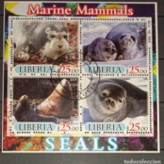 Sellos: LIBERIA 2005 SHEET USED MNH FAUNA MAMIFEROS SEALS FOCAS PHOQUES FOCHE SEEHUNDE MARINE LIFE. Lote 361672420