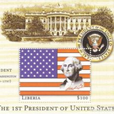 Sellos: LIBERIA 2001 SHEET MNH GEORGE WHASINGTON PRESIDENTS UNITED STATES PRESIDENTES DE ESTADOS UNIDOS. Lote 365251161