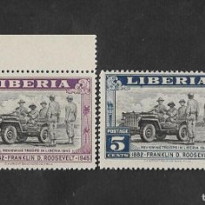 Sellos: SE)1945 LIBERIA, FRANKLIN D. ROOSEVELT, PRESIDENT OF THE UNITED STATES, 2 MNH STAMPS
