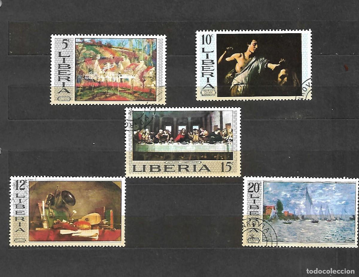 Sellos: 5 pinturas c&eacute;lebres. Liber&iacute;a. Sellos a&ntilde;o 1969