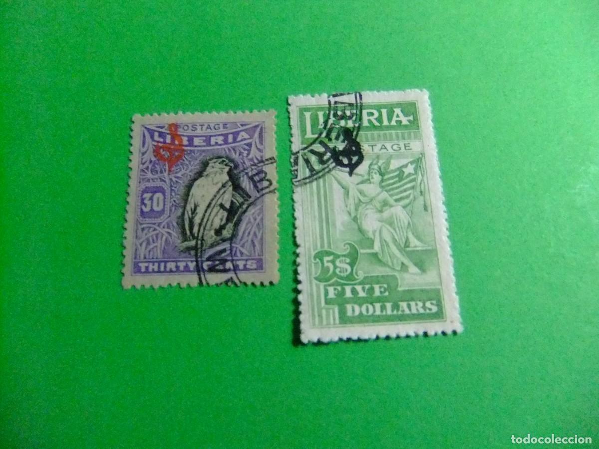 Sellos: 43 LIBERIA 1918 / Vautour P&ecirc;cheur + All&eacute;gorie / YVERT S 97 + 102 FU