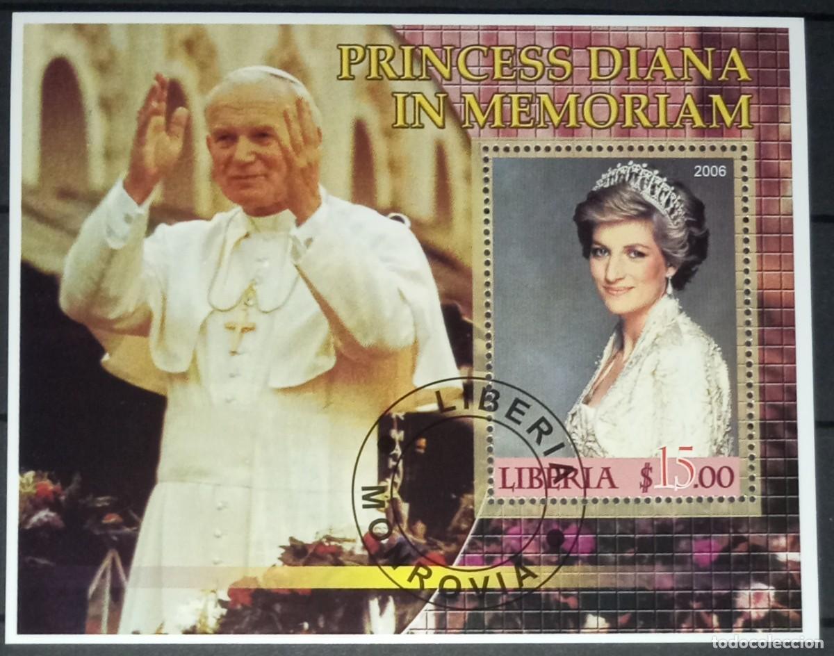 Selos: LIBERIA 2006 SHEET MNH USED PAPA JUAN PABLO II POPE JOHN PAUL II PRINCESS DIANA ROYALTY REALEZA