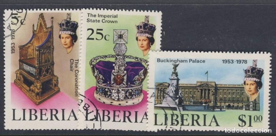 Sellos: LIBERIA 1978 SERIE 3 STAMPS USED MNH QUEEN ELIZABETH II REALEZA ROYALTY