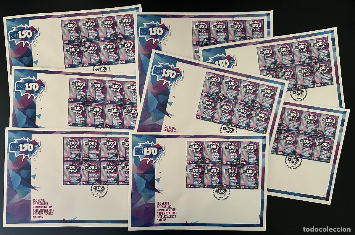 Stamps: 2024 8 pa&iacute;ses MS PERF FDC Edici&oacute;n conjunta 150 a&ntilde;os UPU Uni&oacute;n Postal Universal