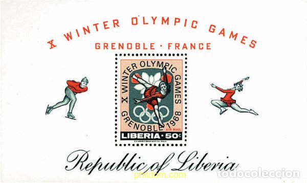 Sellos: 71114 MNH LIBERIA 1967 10 JUEGOS OLIMPICOS INVIERNO GRENOBLE 1968