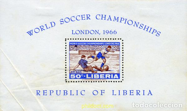 Sellos: 281898 MNH LIBERIA 1966 COPA DEL MUNDO DE FUTBOL. INGLATERRA-66