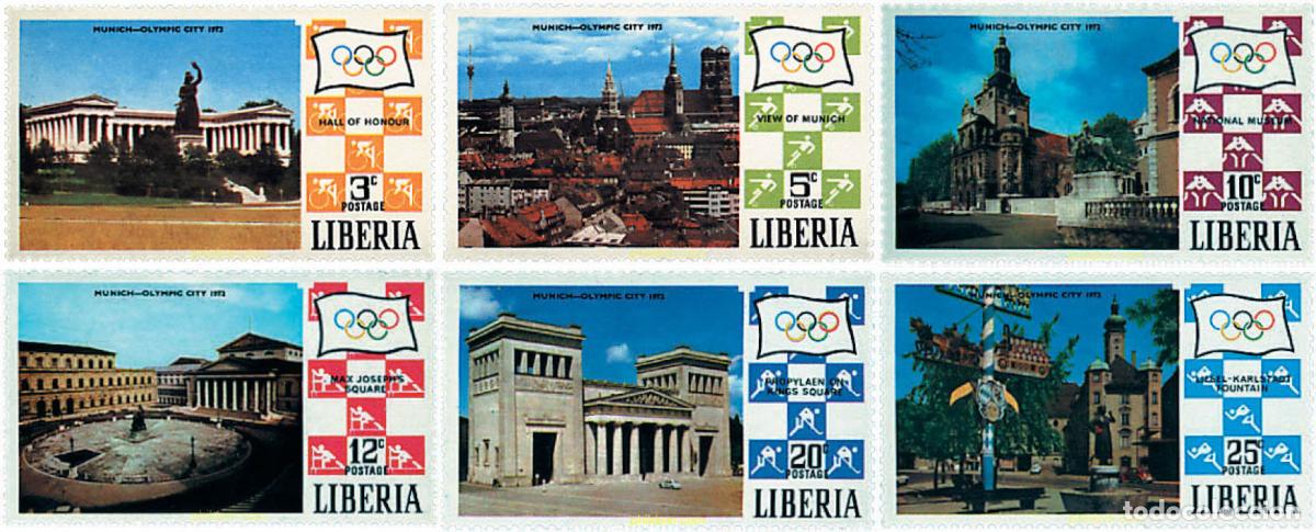 Sellos: 43623 MNH LIBERIA 1971 20 JUEGOS OLIMPICOS VERANO MUNICH 1972