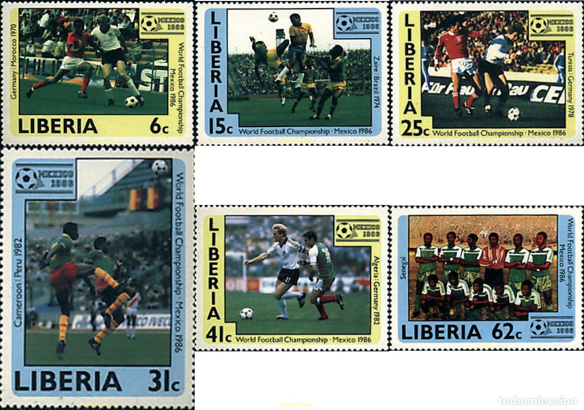 Selos: 27557 MNH LIBERIA 1985 COPA DEL MUNDO DE FUTBOL. MEXICO-86
