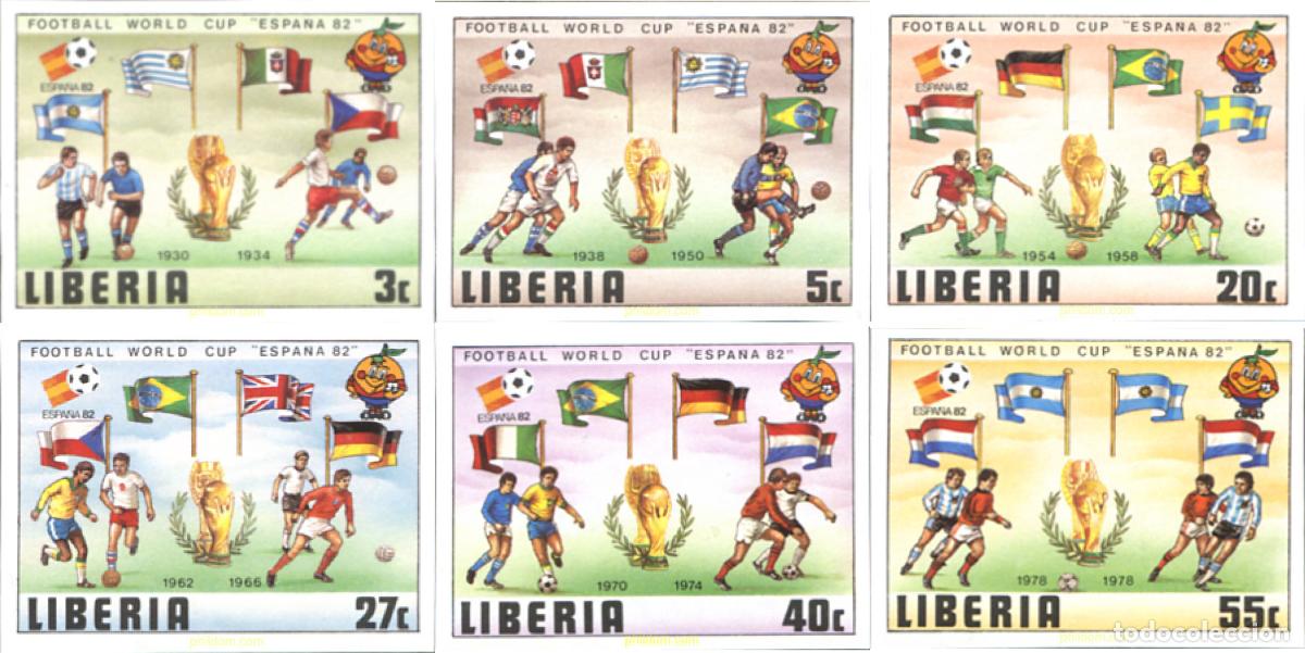 Sellos: 14451 MNH LIBERIA 1981 COPA DEL MUNDO DE FUTBOL. ESPA&Ntilde;A-82