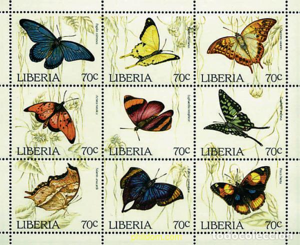 Sellos: 277694 MNH LIBERIA 1996 MARIPOSAS