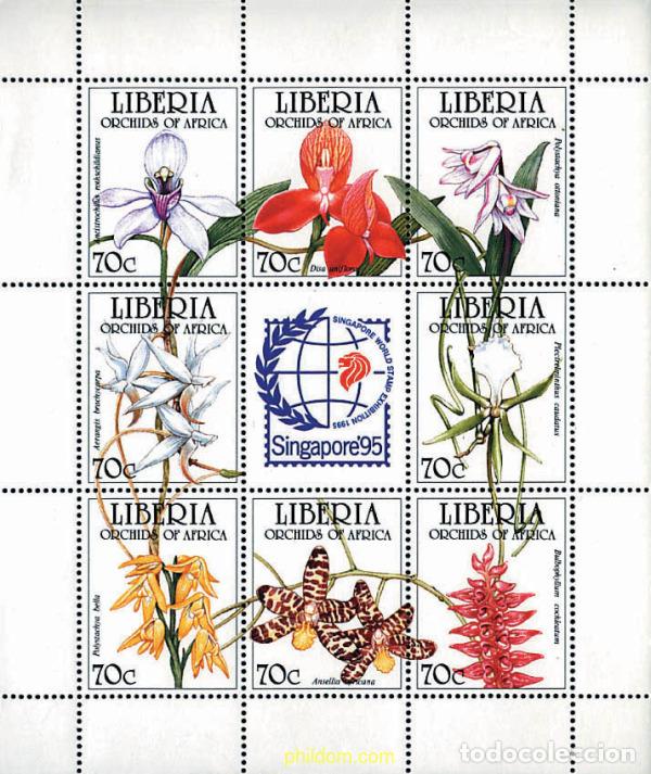 Sellos: 291574 MNH LIBERIA 1995 ORQUIDEAS DE AFRICA