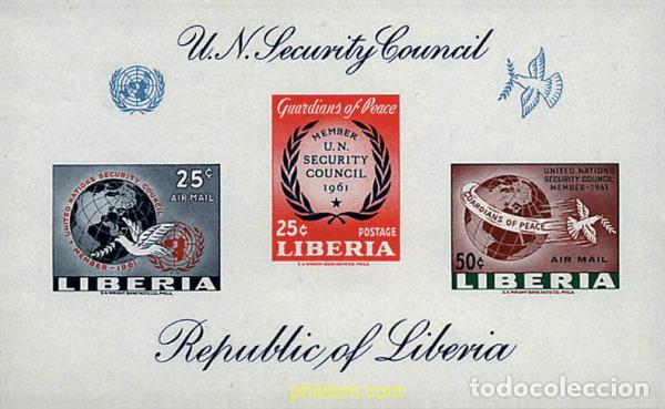 Sellos: 33309 MNH LIBERIA 1961 ENTRADA EN EL CONSEJO DE SEGURIDAD DE LAS NACIONES UNIDAS