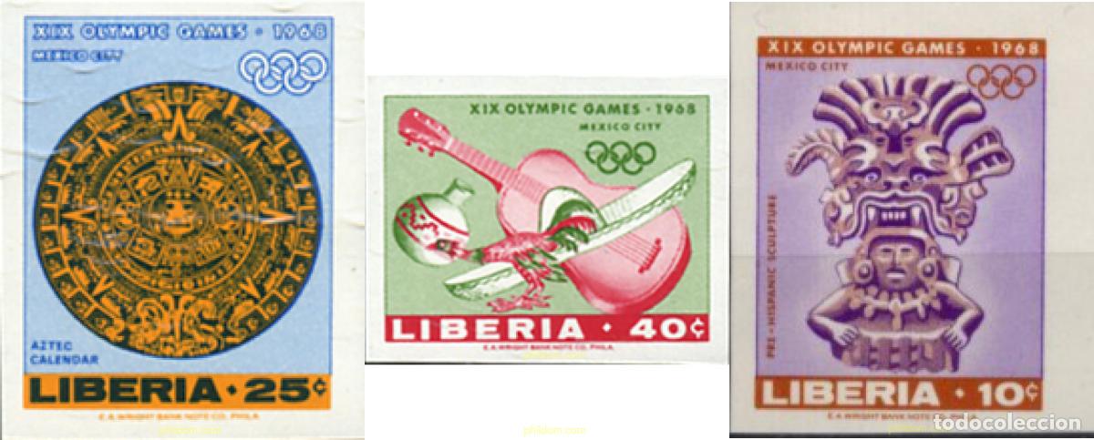 Sellos: 20699 MNH LIBERIA 1967 19 JUEGOS OLIMPICOS VERANO MEXICO 1968