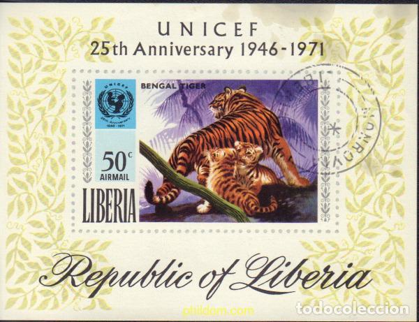 Sellos: 582177 USED LIBERIA 1971 MAMIFEROS