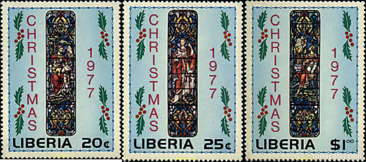 Sellos: 218594 MNH LIBERIA 1977 NAVIDAD. VIDRIERA