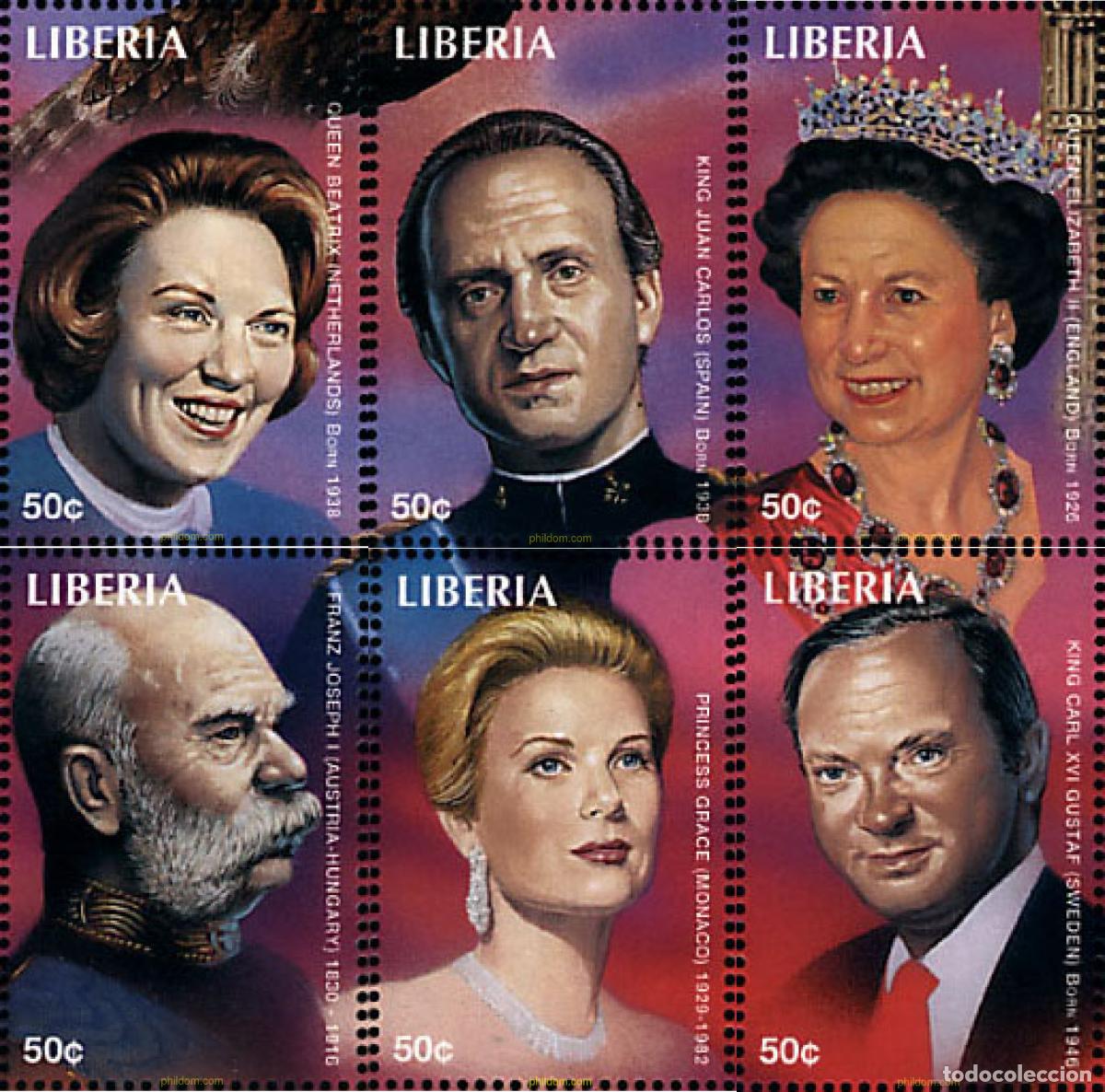 Sellos: 338722 MNH LIBERIA 1998 MONARCAS DE LA HISTORIA