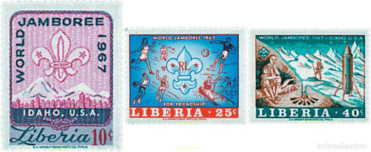 Sellos: 281540 HINGED LIBERIA 1967 12 JAMBOREE MUNDIAL EN IDAHO