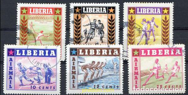 Sellos: 218619 USED LIBERIA 1955 DEPORTES