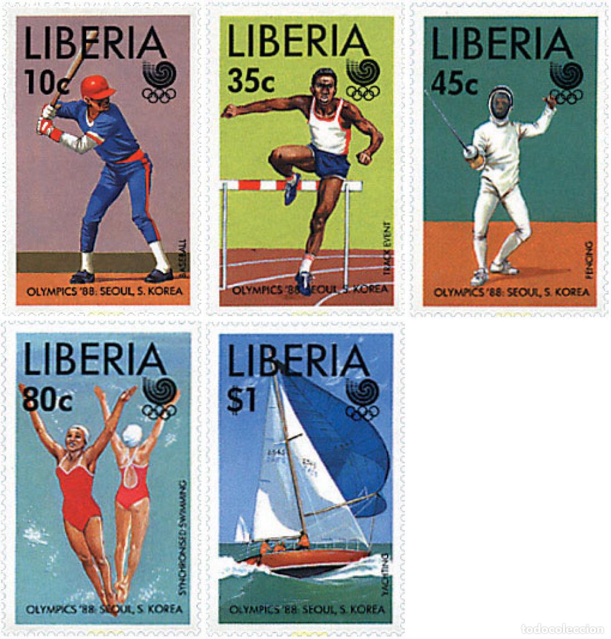 Sellos: 27558 MNH LIBERIA 1988 24 JUEGOS OLIMPICOS VERANO SEUL 1988