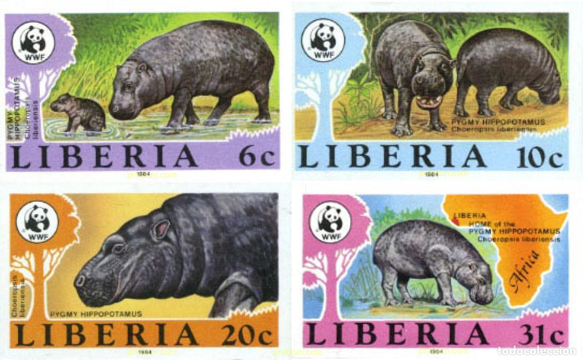Sellos: 14958 MNH LIBERIA 1984 HIPOPOTAMO ENANO