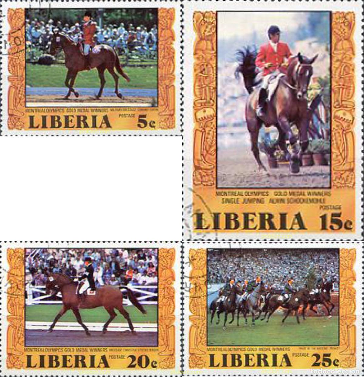 Sellos: 214018 USED LIBERIA 1977 21 JUEGOS OLIMPICOS VERANO MONTREAL 1976