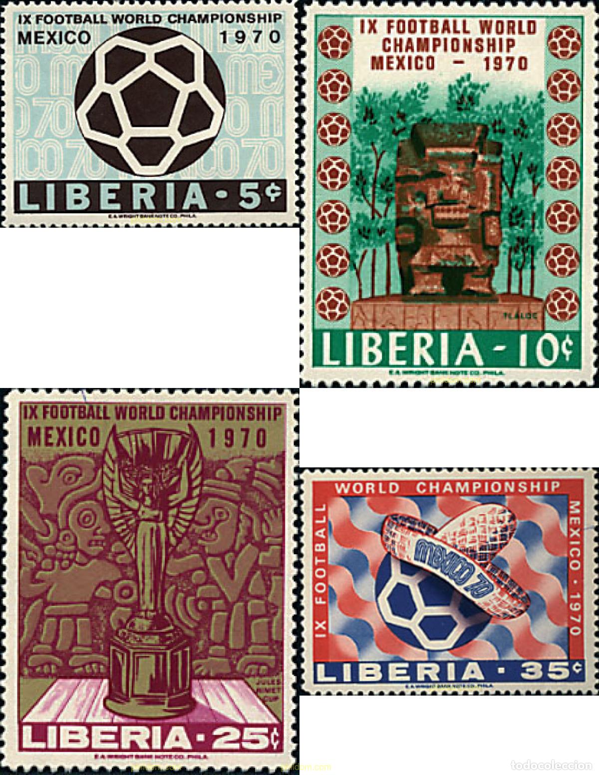Sellos: 281537 HINGED LIBERIA 1970 COPA DEL MUNDO DE FUTBOL. MEXICO-70