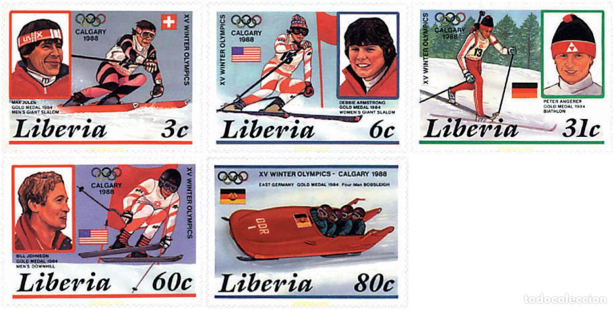 Briefmarken: 72438 MNH LIBERIA 1987 15 JUEGOS OLIMPICOS INVIERNO CALGARY 1988