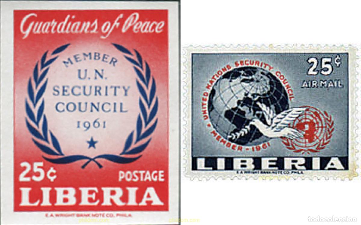 Sellos: 31579 MNH LIBERIA 1961 ENTRADA EN EL CONSEJO DE SEGURIDAD DE LAS NACIONES UNIDAS
