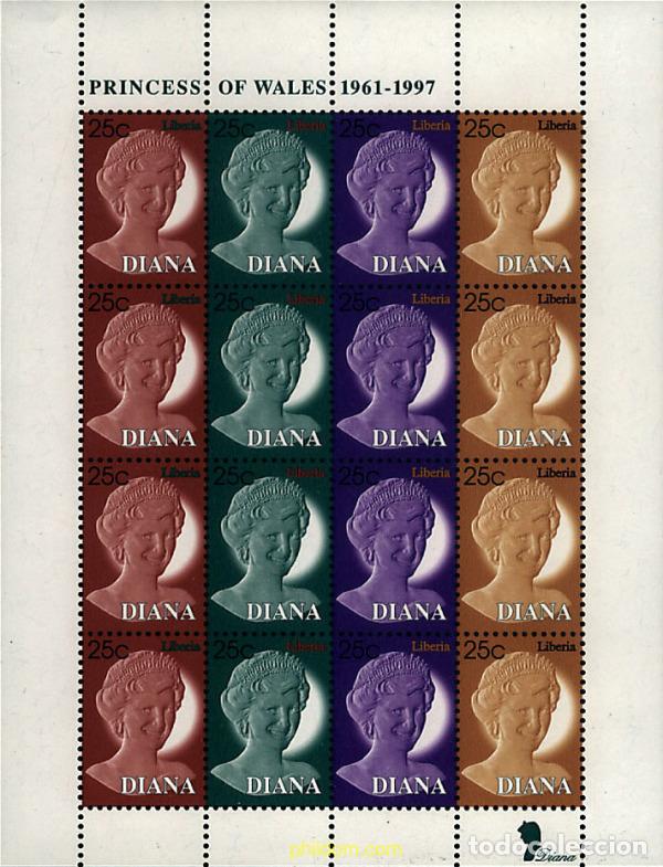 Sellos: 9414 MNH LIBERIA 1998 EN MEMORIA DE DIANA DE GALES 1961-1997