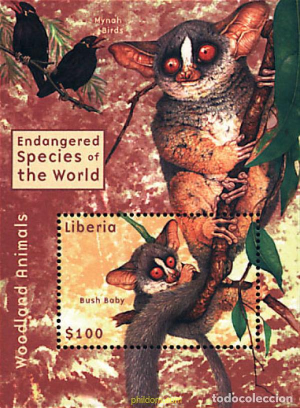 Sellos: 338758 MNH LIBERIA 2000 FAUNA EN PELIGRO DE EXTINCION