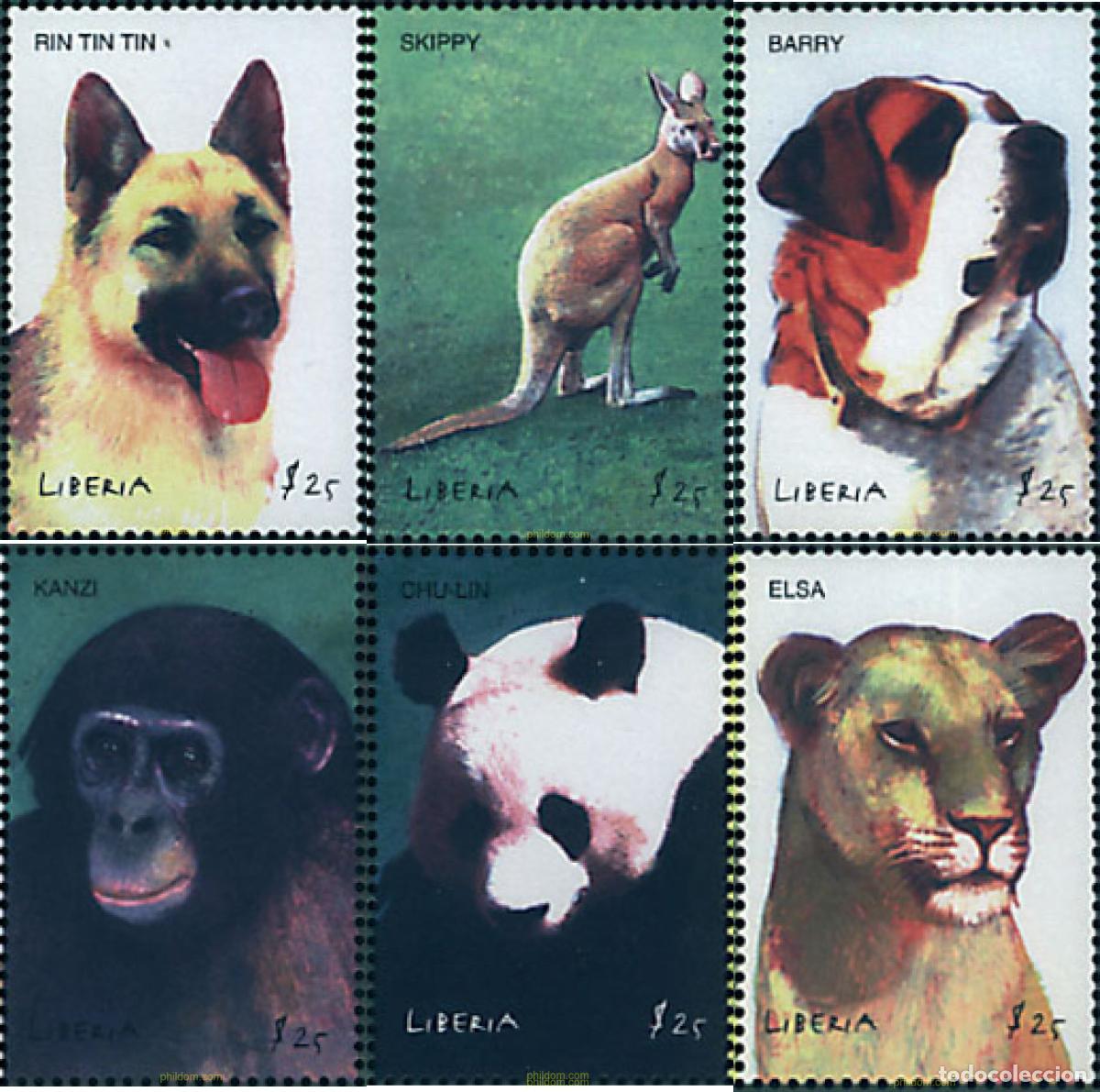 Sellos: 585499 MNH LIBERIA 2001 FAUNA FAMOSA