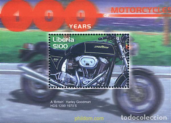 Sellos: 338768 MNH LIBERIA 2001 100 A&Ntilde;OS DE MOTOCICLETAS