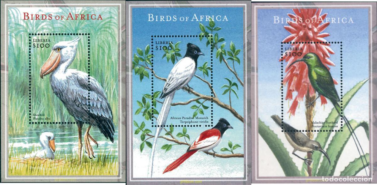 Sellos: 123444 MNH LIBERIA 2002 AVES DE AFRICA