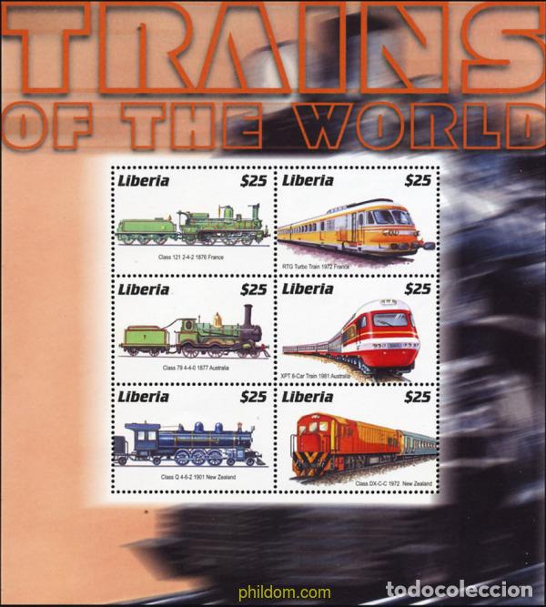 Sellos: 620882 MNH LIBERIA 2001 TRENES DEL MUNDO
