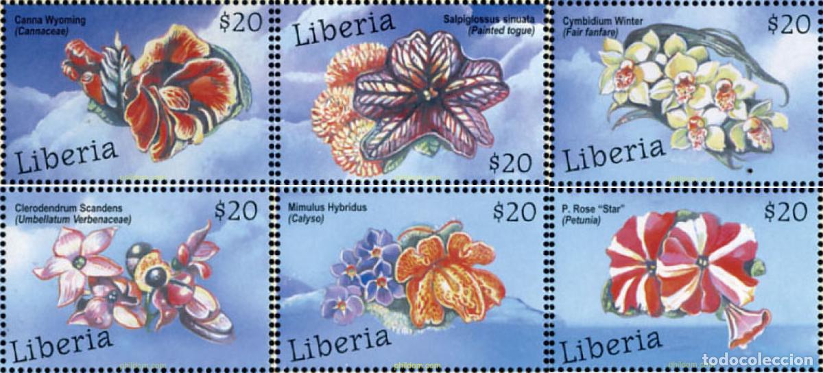 Sellos: 137199 MNH LIBERIA 2001 FLORES DEL PACIFICO