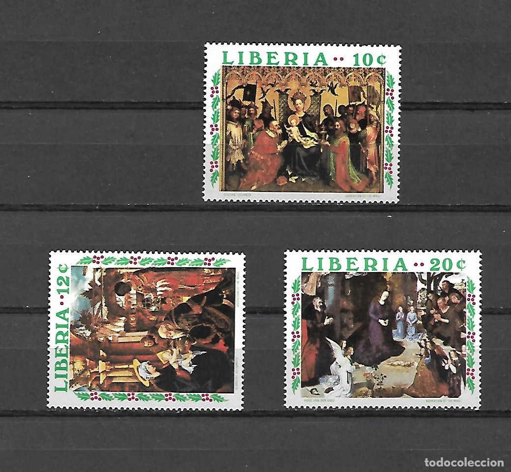 Sellos: Lote con 3 sellos de NAVIDAD de Liberia, sellos a&ntilde;o 1970
