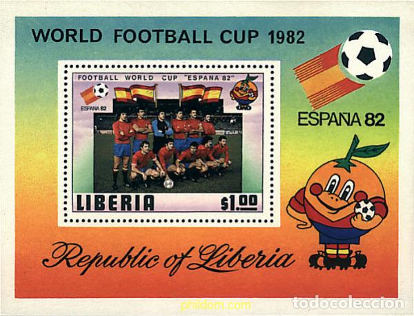 Sellos: 80048 MNH LIBERIA 1981 COPA DEL MUNDO DE FUTBOL. ESPA&Ntilde;A-82
