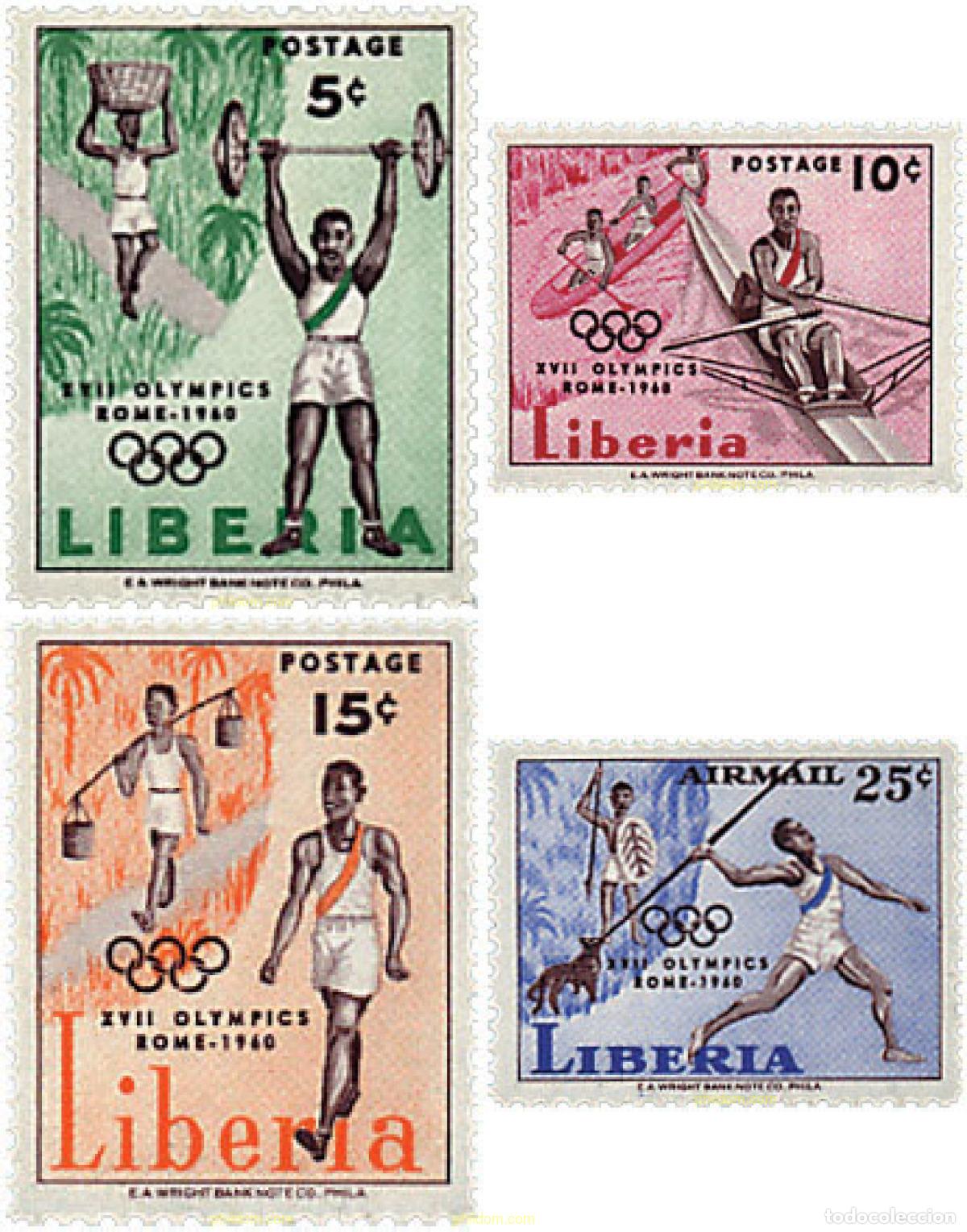 Sellos: 231998 MNH LIBERIA 1960 17 JUEGOS OLIMPICOS VERANO ROMA 1960
