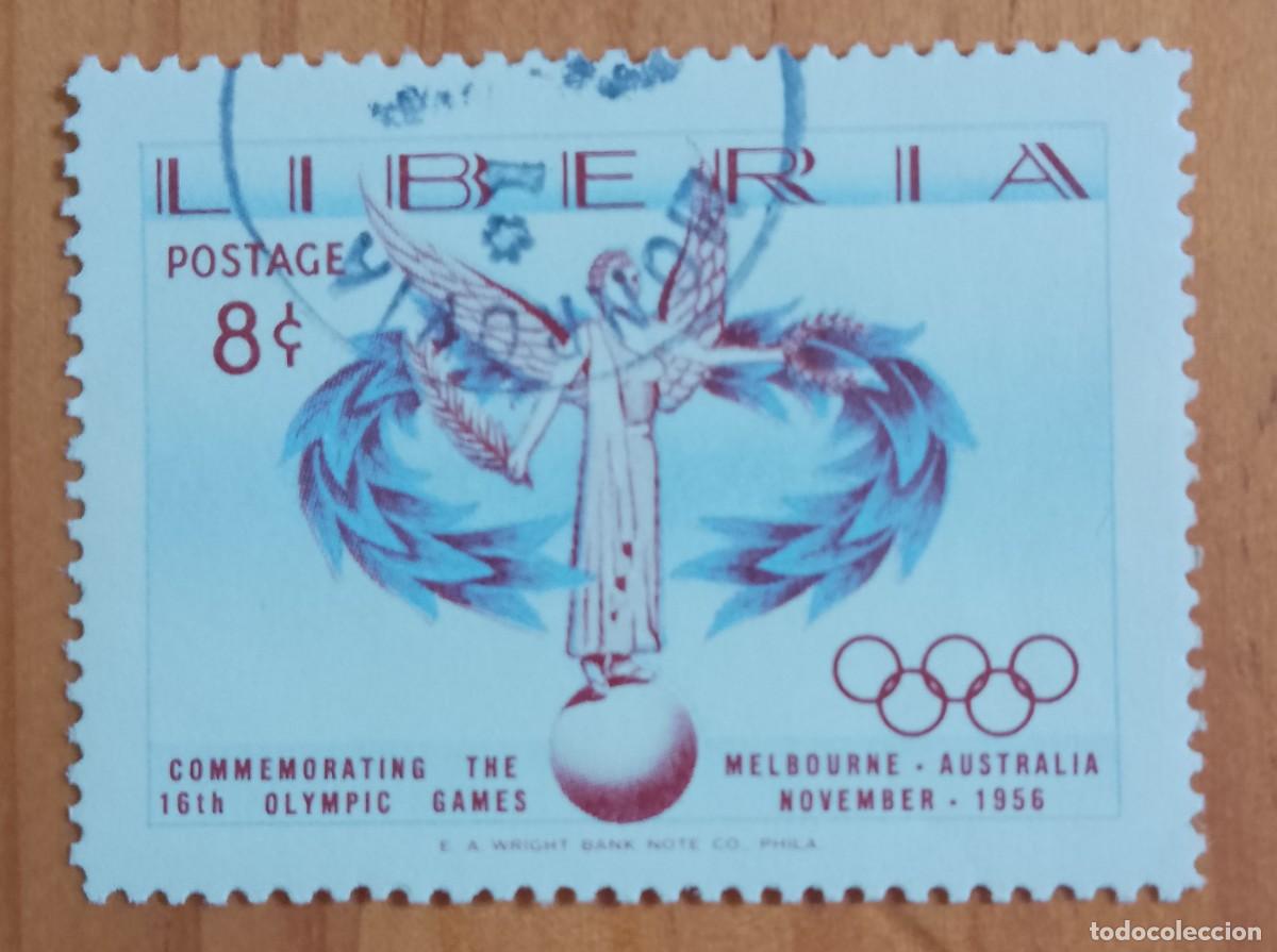 Timbres: LIBERIA - V/F 8 C - JUEGOS OL&Iacute;MPICOS, MELBOURNE, AUSTRALIA, NOVIEMBRE 1956 - VER DESCRIPCI&Oacute;N