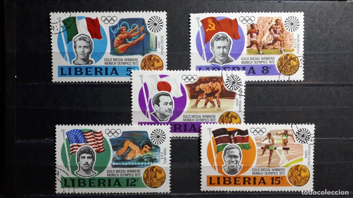 Selos: LIBERIA. A&Ntilde;O 1973. &deg;. YVERT 587/81, falta 592
